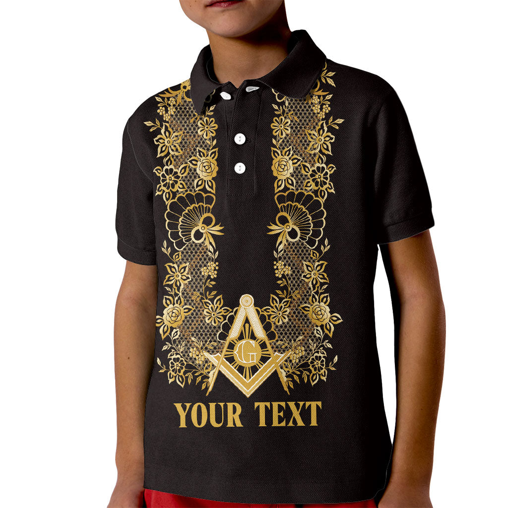 Personalised Filipino Freemasonry Kid Polo Shirt Masonic Barong Tagalog Inspired Ivory White