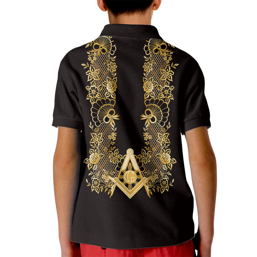 Personalised Filipino Freemasonry Kid Polo Shirt Masonic Barong Tagalog Inspired Ivory White