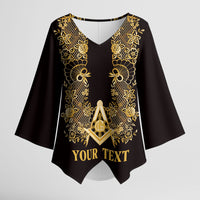 Personalised Filipino Freemasonry Kimono Sleeve Blouse Masonic Barong Tagalog Inspired Ivory White