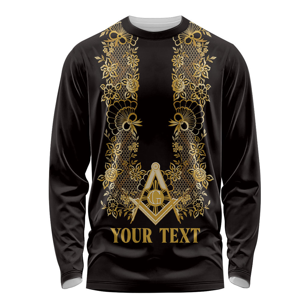 Personalised Filipino Freemasonry Long Sleeve Shirt Masonic Barong Tagalog Inspired Ivory White