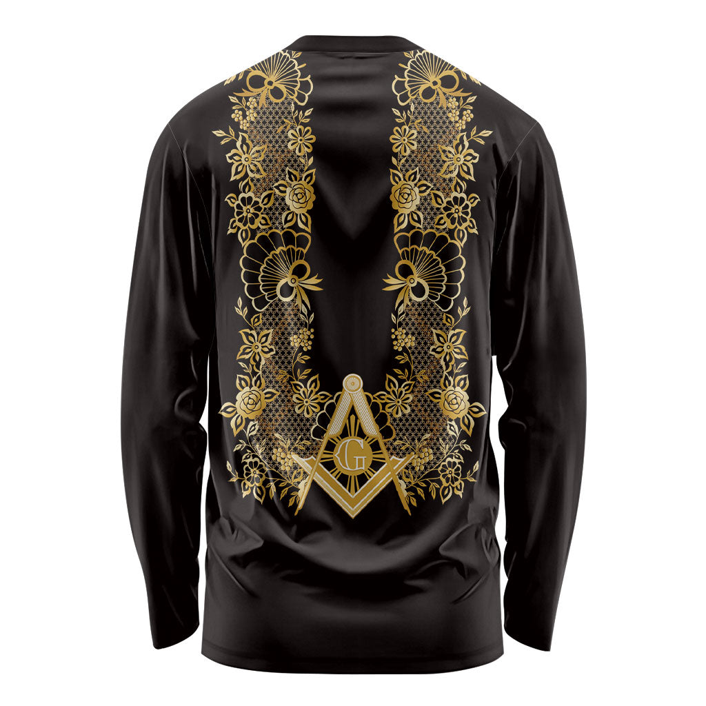 Personalised Filipino Freemasonry Long Sleeve Shirt Masonic Barong Tagalog Inspired Ivory White