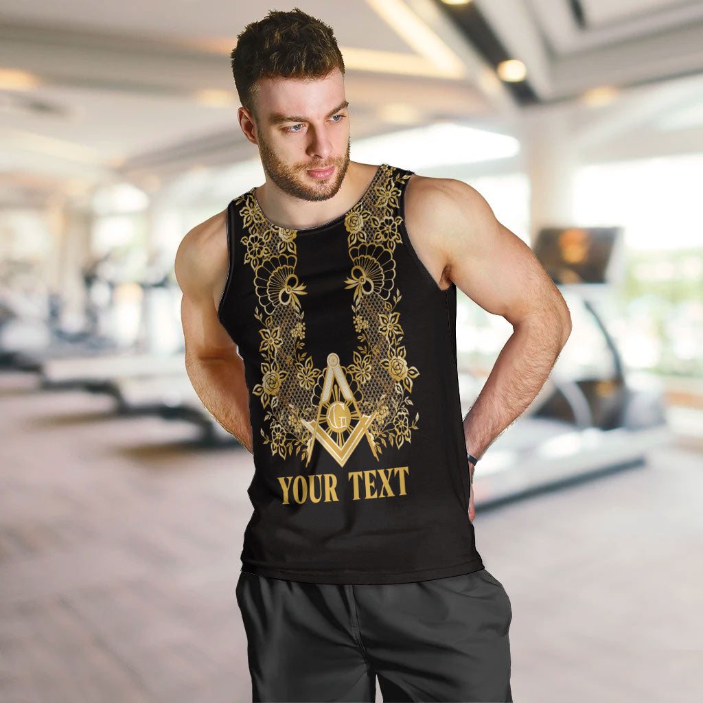 Personalised Filipino Freemasonry Men Tank Top Masonic Barong Tagalog Inspired Ivory White