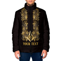 Personalised Filipino Freemasonry Padded Jacket Masonic Barong Tagalog Inspired Ivory White