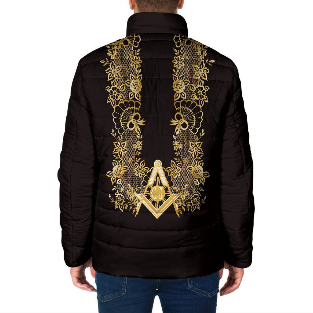 Personalised Filipino Freemasonry Padded Jacket Masonic Barong Tagalog Inspired Ivory White