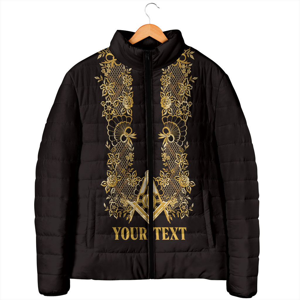 Personalised Filipino Freemasonry Padded Jacket Masonic Barong Tagalog Inspired Ivory White