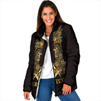 Personalised Filipino Freemasonry Padded Jacket Masonic Barong Tagalog Inspired Ivory White
