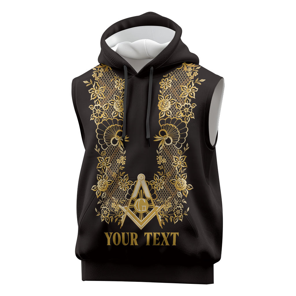 Personalised Filipino Freemasonry Sleeveless Hoodie Masonic Barong Tagalog Inspired Ivory White