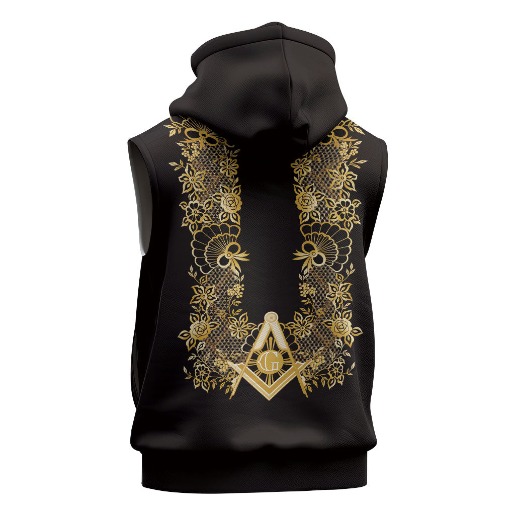 Personalised Filipino Freemasonry Sleeveless Hoodie Masonic Barong Tagalog Inspired Ivory White