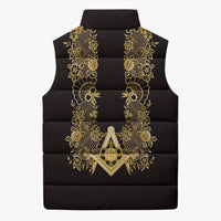 Personalised Filipino Freemasonry Sleeveless Puffer Jacket Masonic Barong Tagalog Inspired Ivory White