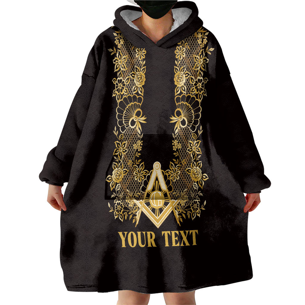 Personalised Filipino Freemasonry Wearable Blanket Hoodie Masonic Barong Tagalog Inspired Ivory White
