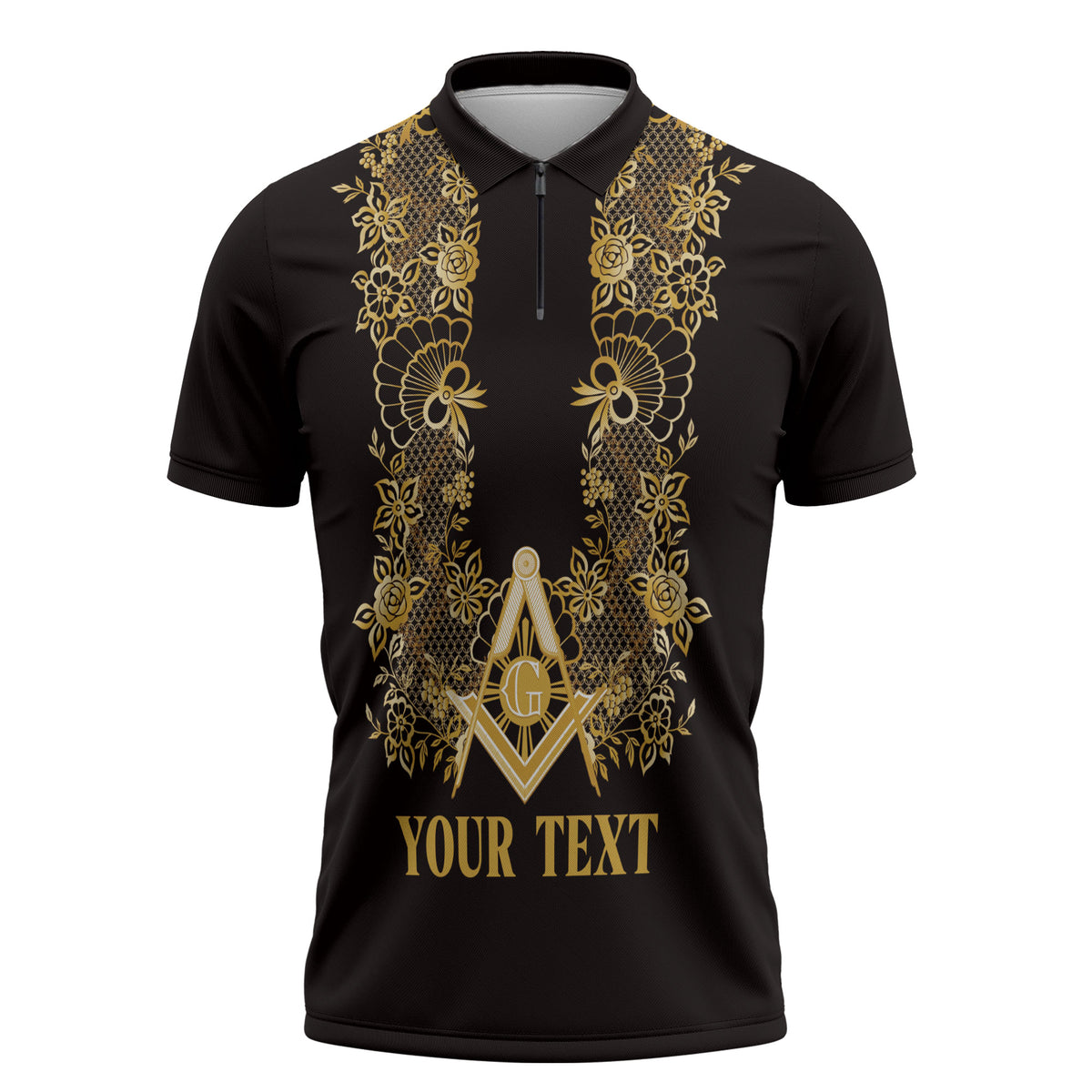 Personalised Filipino Freemasonry Zipper Polo Shirt Masonic Barong Tagalog Inspired Ivory White