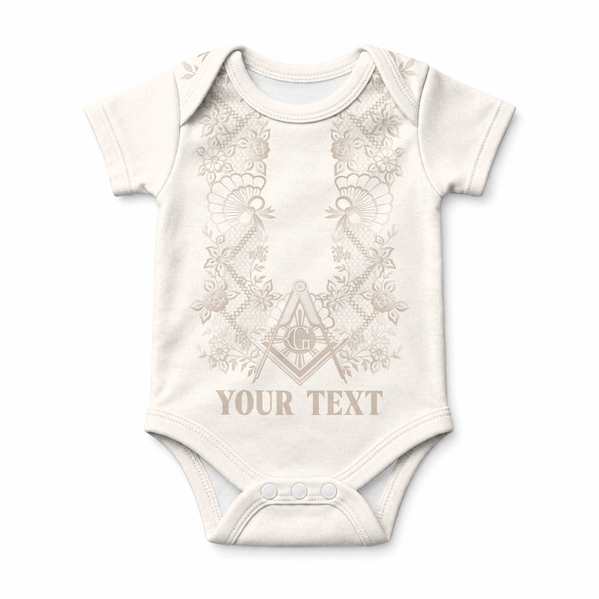 Personalised Filipino Freemasonry Baby Onesie Masonic Barong Tagalog Inspired Black