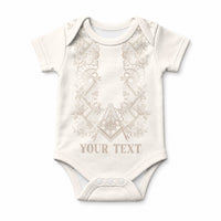 Personalised Filipino Freemasonry Baby Onesie Masonic Barong Tagalog Inspired Black