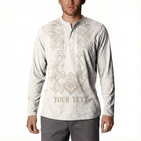 Personalised Filipino Freemasonry Button Sweatshirt Masonic Barong Tagalog Inspired Black