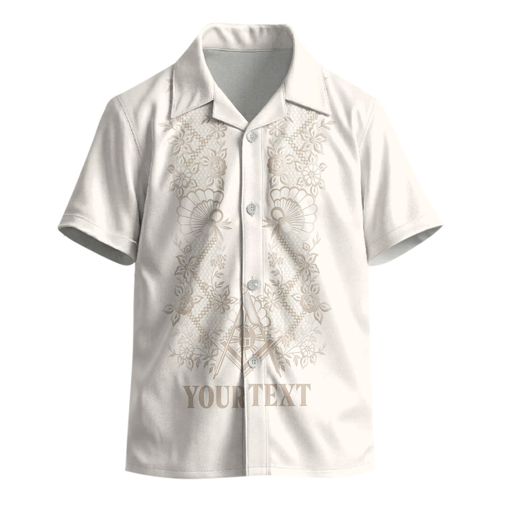 Personalised Filipino Freemasonry Kid Hawaiian Shirt Masonic Barong Tagalog Inspired Black
