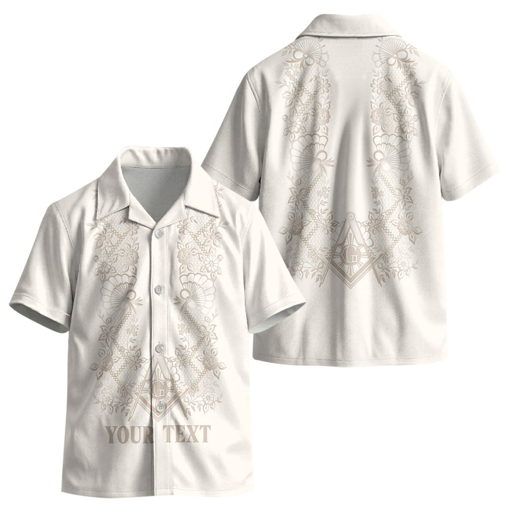 Personalised Filipino Freemasonry Kid Hawaiian Shirt Masonic Barong Tagalog Inspired Black