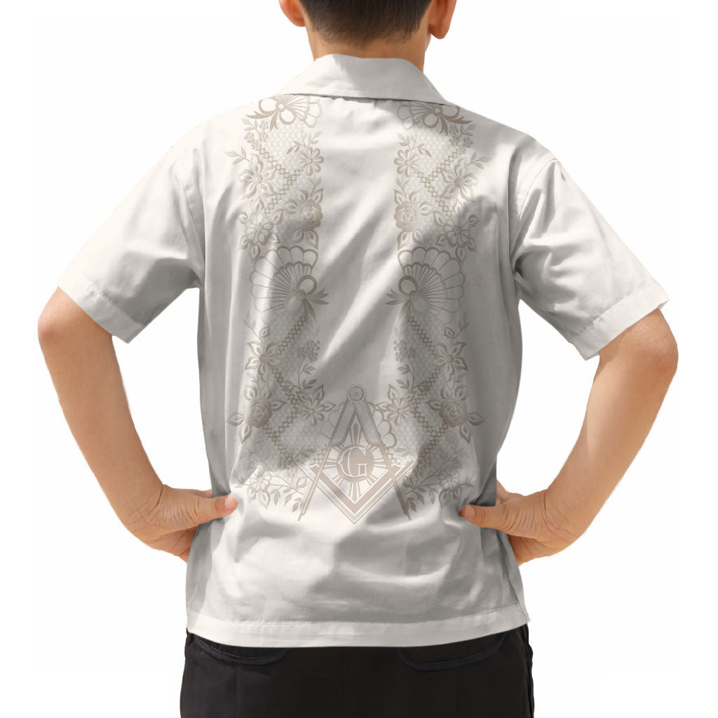 Personalised Filipino Freemasonry Kid Hawaiian Shirt Masonic Barong Tagalog Inspired Black