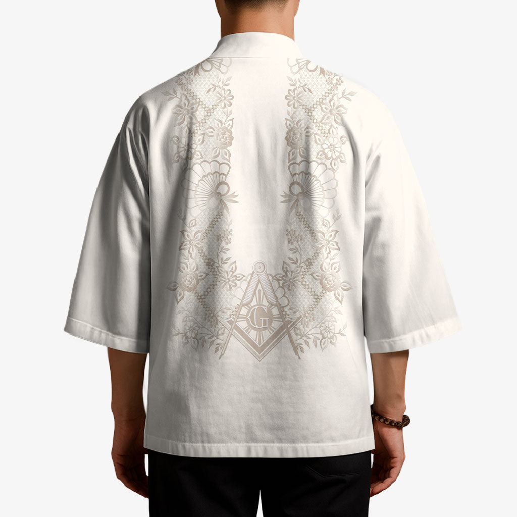 Personalised Filipino Freemasonry Kimono Masonic Barong Tagalog Inspired Black