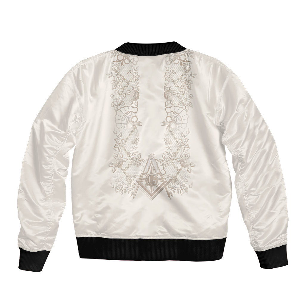 Personalised Filipino Freemasonry Sleeve Zip Bomber Jacket Masonic Barong Tagalog Inspired Black