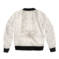 Personalised Filipino Freemasonry Sleeve Zip Bomber Jacket Masonic Barong Tagalog Inspired Black