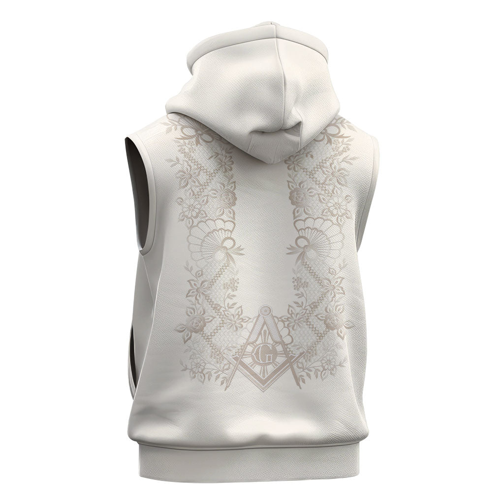 Personalised Filipino Freemasonry Sleeveless Zip Hoodie Masonic Barong Tagalog Inspired Black