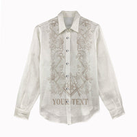 Personalised Filipino Freemasonry Women Casual Shirt Masonic Barong Tagalog Inspired Black