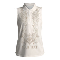 Personalised Filipino Freemasonry Women Sleeveless Polo Shirt Masonic Barong Tagalog Inspired Black