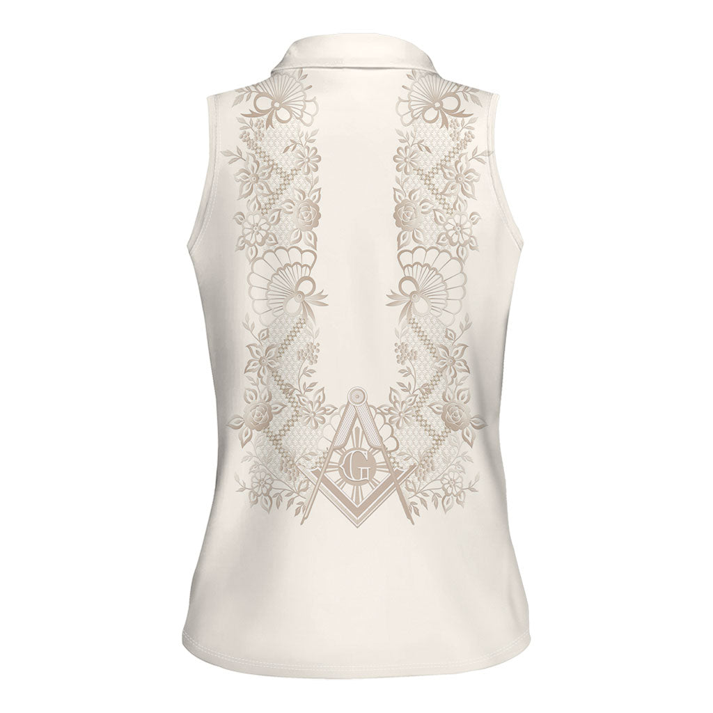 Personalised Filipino Freemasonry Women Sleeveless Polo Shirt Masonic Barong Tagalog Inspired Black