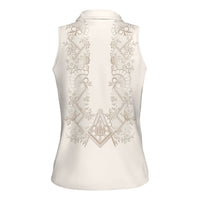 Personalised Filipino Freemasonry Women Sleeveless Polo Shirt Masonic Barong Tagalog Inspired Black