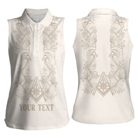 Personalised Filipino Freemasonry Women Sleeveless Polo Shirt Masonic Barong Tagalog Inspired Black