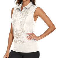 Personalised Filipino Freemasonry Women Sleeveless Polo Shirt Masonic Barong Tagalog Inspired Black