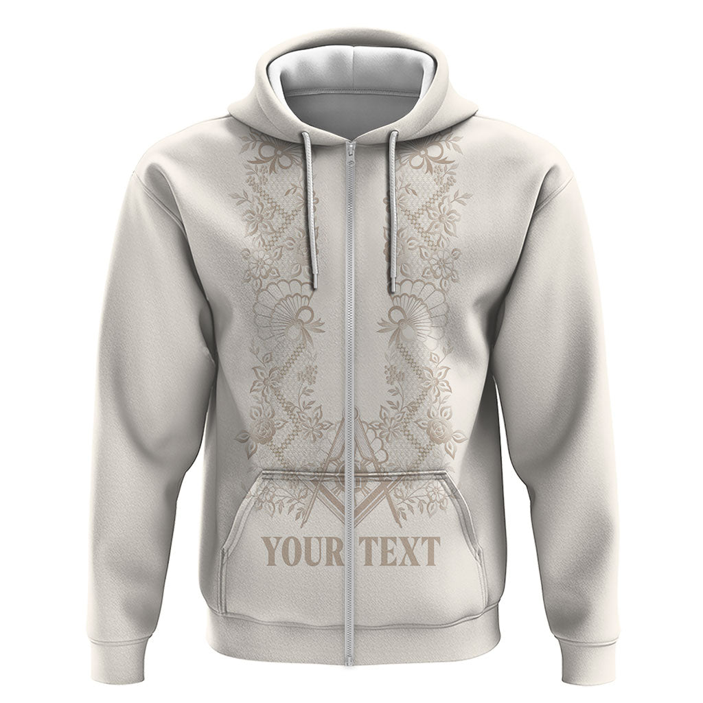 Personalised Filipino Freemasonry Zip Hoodie Masonic Barong Tagalog Inspired Black