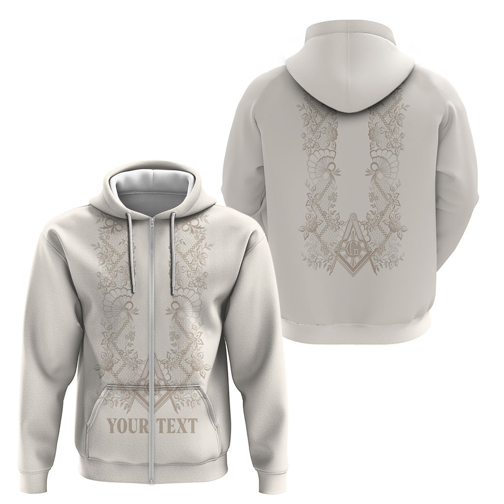 Personalised Filipino Freemasonry Zip Hoodie Masonic Barong Tagalog Inspired Black