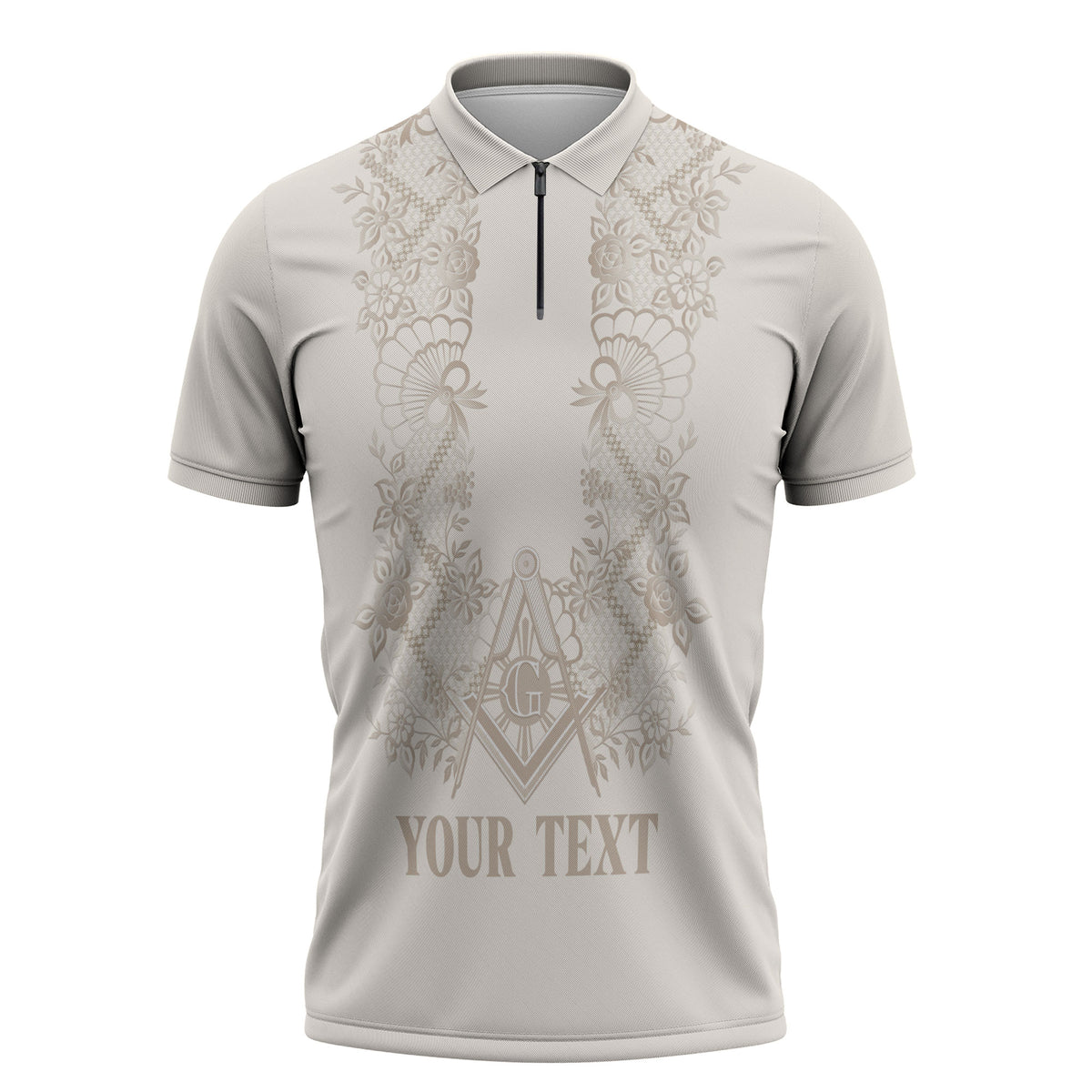 Personalised Filipino Freemasonry Zipper Polo Shirt Masonic Barong Tagalog Inspired Black