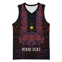 Personalised Philippines Barong Tagalog Freemasonry Basketball Jersey Filipino Masonic Polynesian Pattern