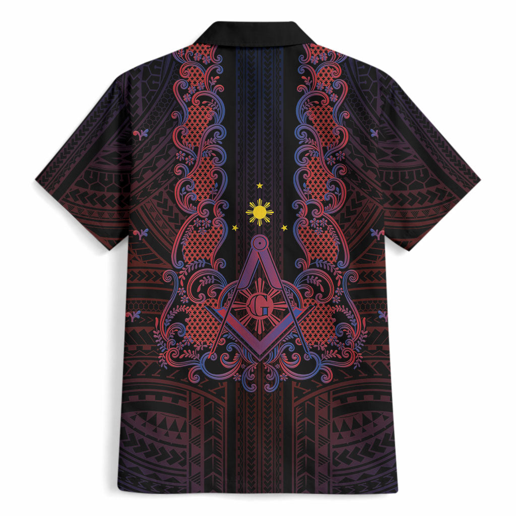 Personalised Philippines Barong Tagalog Freemasonry Hawaiian Shirt Filipino Masonic Polynesian Pattern