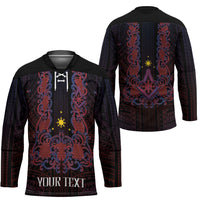 Personalised Philippines Barong Tagalog Freemasonry Hockey Jersey Filipino Masonic Polynesian Pattern