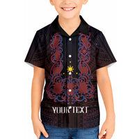 Personalised Philippines Barong Tagalog Freemasonry Kid Hawaiian Shirt Filipino Masonic Polynesian Pattern