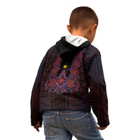 Personalised Philippines Barong Tagalog Freemasonry Kid Hoodie Filipino Masonic Polynesian Pattern