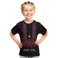 Personalised Philippines Barong Tagalog Freemasonry Kid T Shirt Filipino Masonic Polynesian Pattern