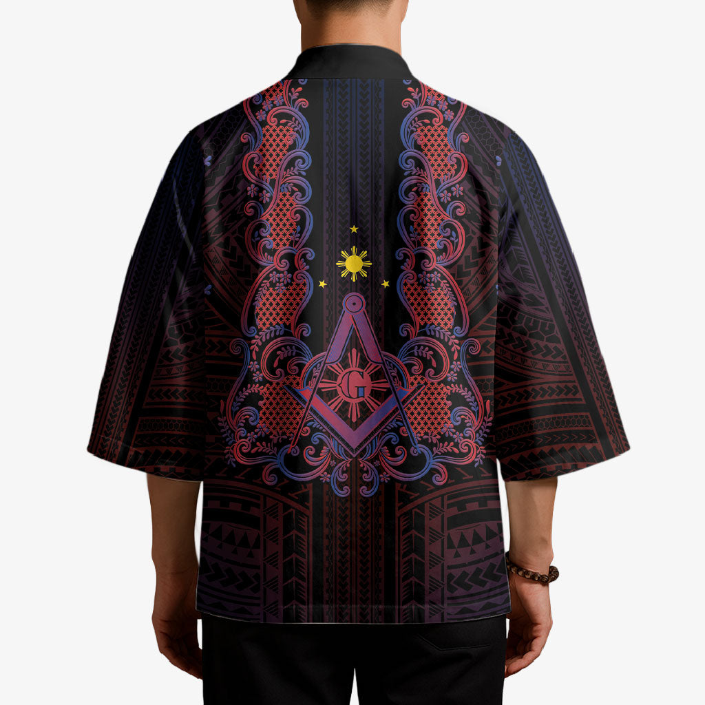 Personalised Philippines Barong Tagalog Freemasonry Kimono Filipino Masonic Polynesian Pattern