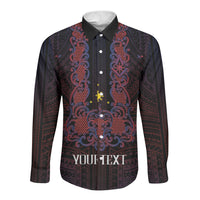 Personalised Philippines Barong Tagalog Freemasonry Long Sleeve Button Shirt Filipino Masonic Polynesian Pattern