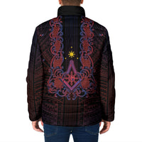 Personalised Philippines Barong Tagalog Freemasonry Padded Jacket Filipino Masonic Polynesian Pattern