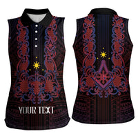 Personalised Philippines Barong Tagalog Freemasonry Women Sleeveless Polo Shirt Filipino Masonic Polynesian Pattern