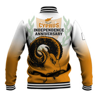 Cyprus Independence Day Baseball Jacket Coat Of Arms With Cypriot Mouflon Gradient Style - Wonder Print Shop