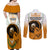 Cyprus Independence Day Couples Matching Off Shoulder Maxi Dress and Long Sleeve Button Shirts Coat Of Arms With Cypriot Mouflon Gradient Style - Wonder Print Shop