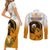 Cyprus Independence Day Couples Matching Short Sleeve Bodycon Dress and Long Sleeve Button Shirts Coat Of Arms With Cypriot Mouflon Gradient Style - Wonder Print Shop