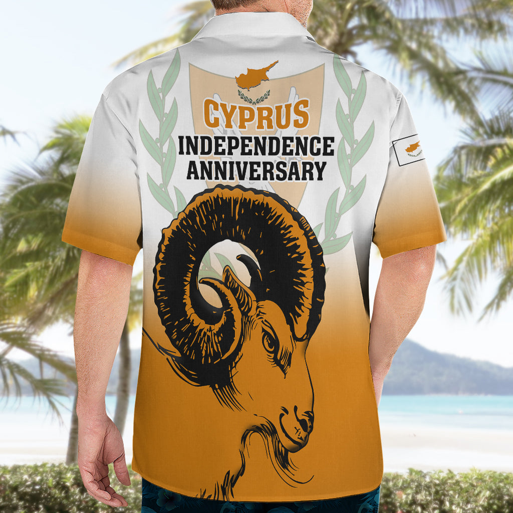 Cyprus Independence Day Hawaiian Shirt Coat Of Arms With Cypriot Mouflon Gradient Style - Wonder Print Shop
