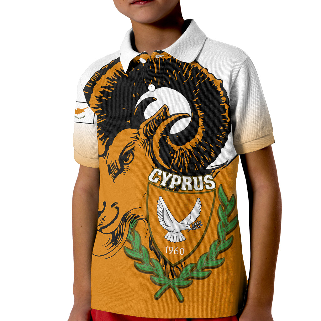 cyprus-independence-day-kid-polo-shirt-coat-of-arms-with-cypriot-mouflon-gradient-style