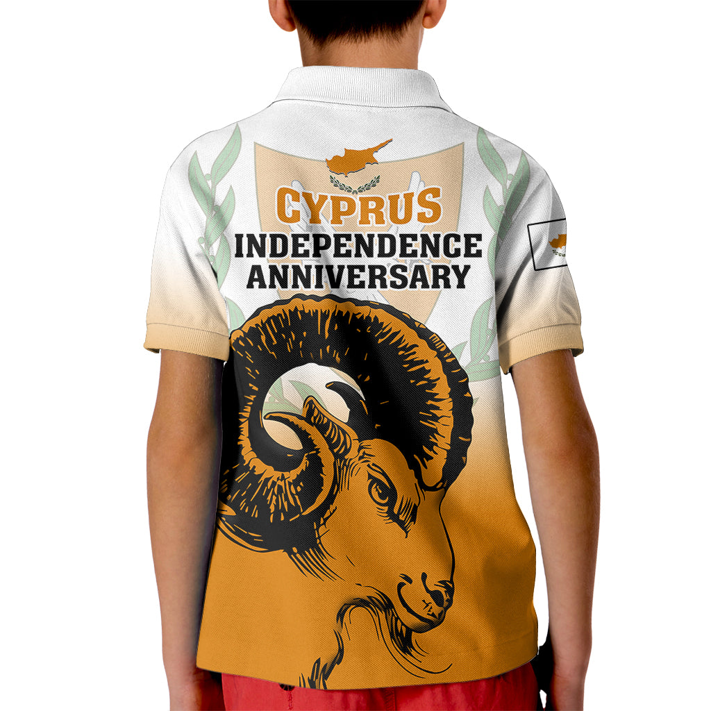 Cyprus Independence Day Kid Polo Shirt Coat Of Arms With Cypriot Mouflon Gradient Style - Wonder Print Shop